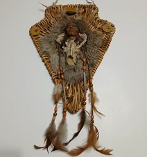 Hand Painted Native American Wall Decor ART FOLK ART 21 inches Handmade