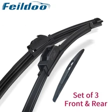 Feildoo 24"14"14" Front Rear Wiper Blades Fit for 2008-2007 Honda Fit, Set of 3