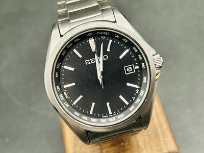 Exc+5] 1 Day Shipping SEIKO solar 7B75-0AA0 Black Men's Japan | eBay
