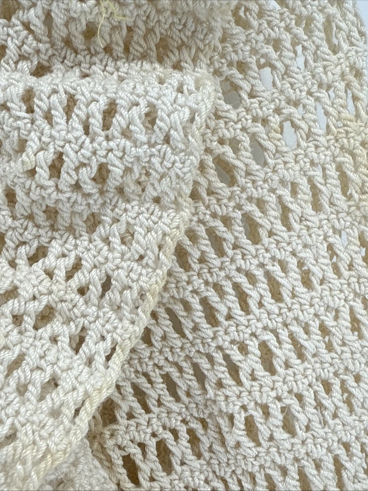 Blusa Hombros Exagerados Crochet Algodón Años 70 XS Foto 4 de 4