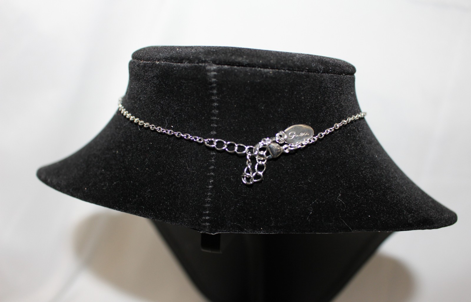 Estate Vintage Guess Silvertone Rhinestone Pendan… - image 5