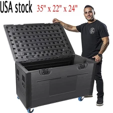 Cable Trunk ATA Road Case Utility Road Trunk Flight Case w/ Wheels for DJ