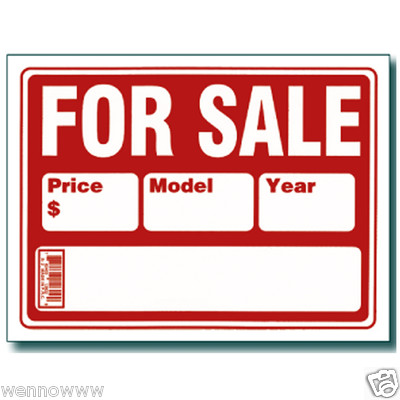#ad 2 Pcs 9x12 Inch Redamp;White Flexible Plastic quot;For Salequot;Sign With Price Model Year $1.89