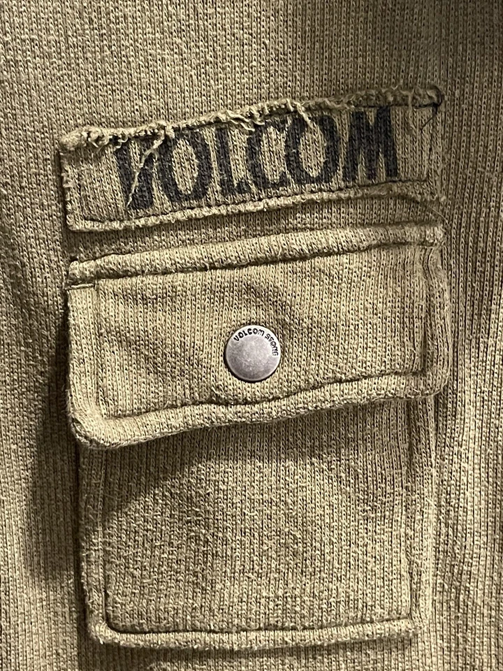 Volcom Fresh Stomping Grounds Green Military Quilted Jacket Junior's Medium 12 - Image 2 of 4