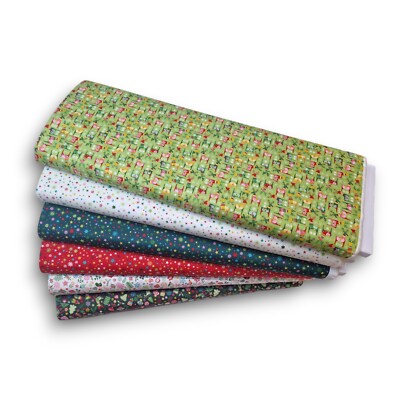 Makower Christmas Brights Patchwork Ornamente Sterne Rudolph Advent Stoff