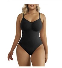 SHAPERX Bodysuit Tummy Control Shapewear- Thong Bodysuit L/XL 5215 Black New