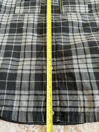 Armada Men's Flannel Hooded Jacket Size XL Black & White Plaid Shacket - Picture 11 of 11