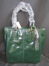 Nwt Talbots Large Leather Green Tote Bag
