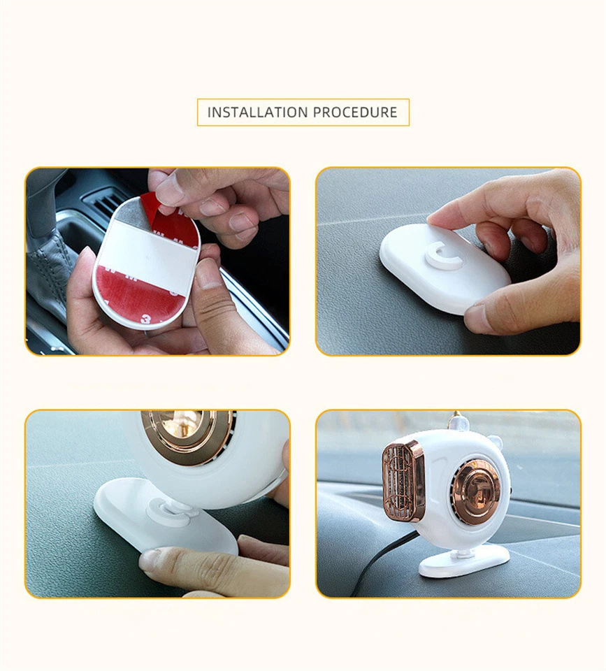 Portable Car Truck Heater Hot Blower Windshield Defogger Defroster 150W 12V ABS - Image 3 of 4