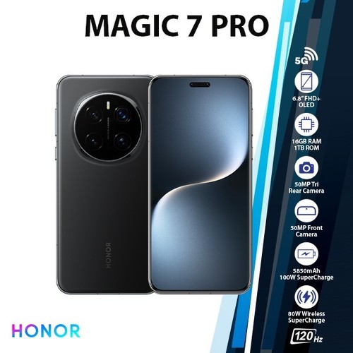HONOR Magic7 Pro 5G Android Cell Phone (Black/16GB+1TB/Dual SIM/Unlocked) - 第 1/6 張圖片