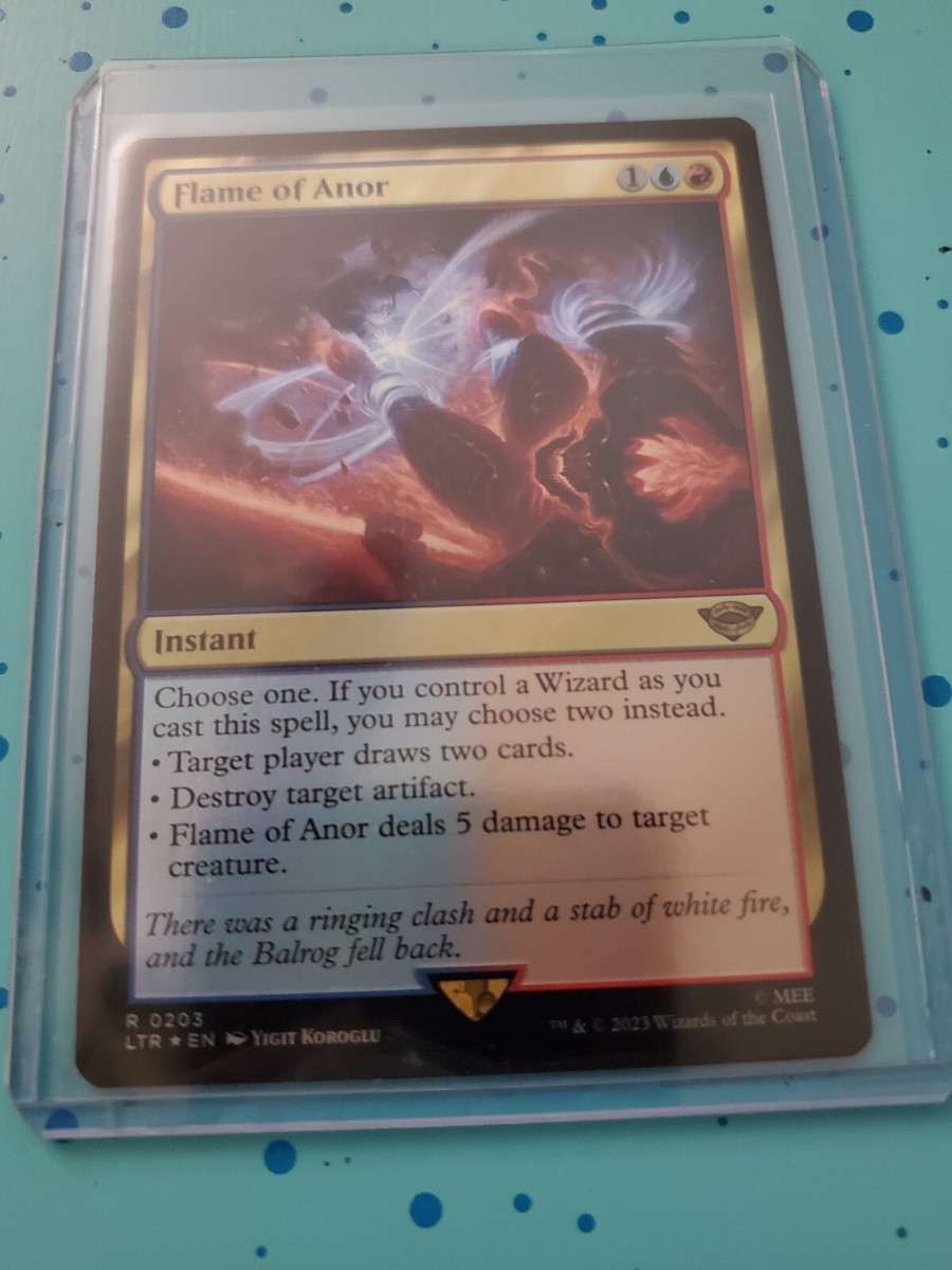 【４枚セット】アノールの焔/Flame of Anor 銀幕foil 銀幕FOIL)(ショーケース枠)アノールの焔/Flame of Anor《英語