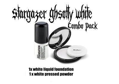 Stargazer White Liquid &Powder COMBO Foundation Goth Gothic Vamp Face Makeup emo