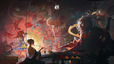 Anime Digital Art Oni Japan Japanese Geisha Yokai  Gaming Mat Desk 6562