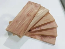 6ea Red Cedar Wood Blocks 8” x 2 3/4" x 3/8" Aromatic Closet Storage Plank Grill