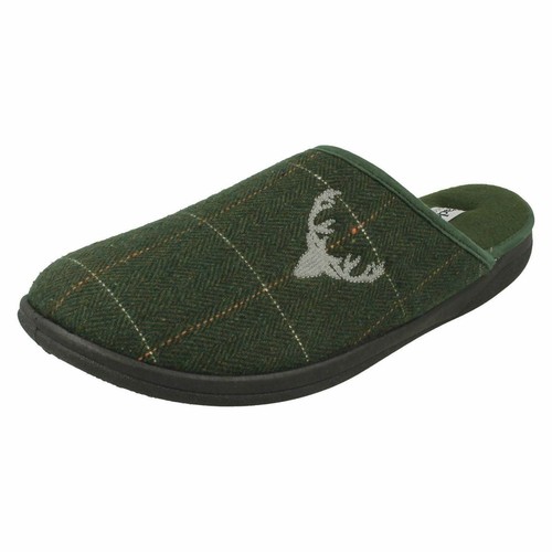Pantuflas de mula textil ""Ciervo"" con almohadillas para hombre - ajuste G - Imagen 5 de 31