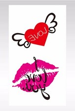 body art tattoos I love you lip temporary tattoo