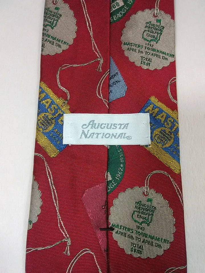 Taco de golfe vintage Masters Augusta National masculino gravata torneio emblemas seda EUA - Imagem 2 de 4