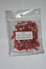 22-18awg Red .110 Female Quick Disconnect, Vinyl, 100pk