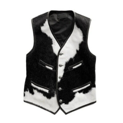 Herren Westernweste aus echtem Rindsleder - Animalprint - stilvoll & robust