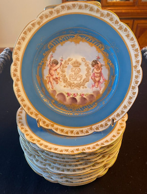 Sevres Chateau Des Tuileries 1846 Louis Philippe 12 Blue Celeste