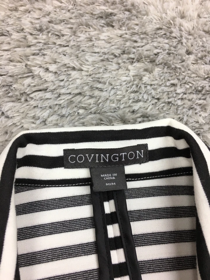 Chaqueta de traje Covington para mujer talla mediana blanca negra carrera Foto 4 de 4