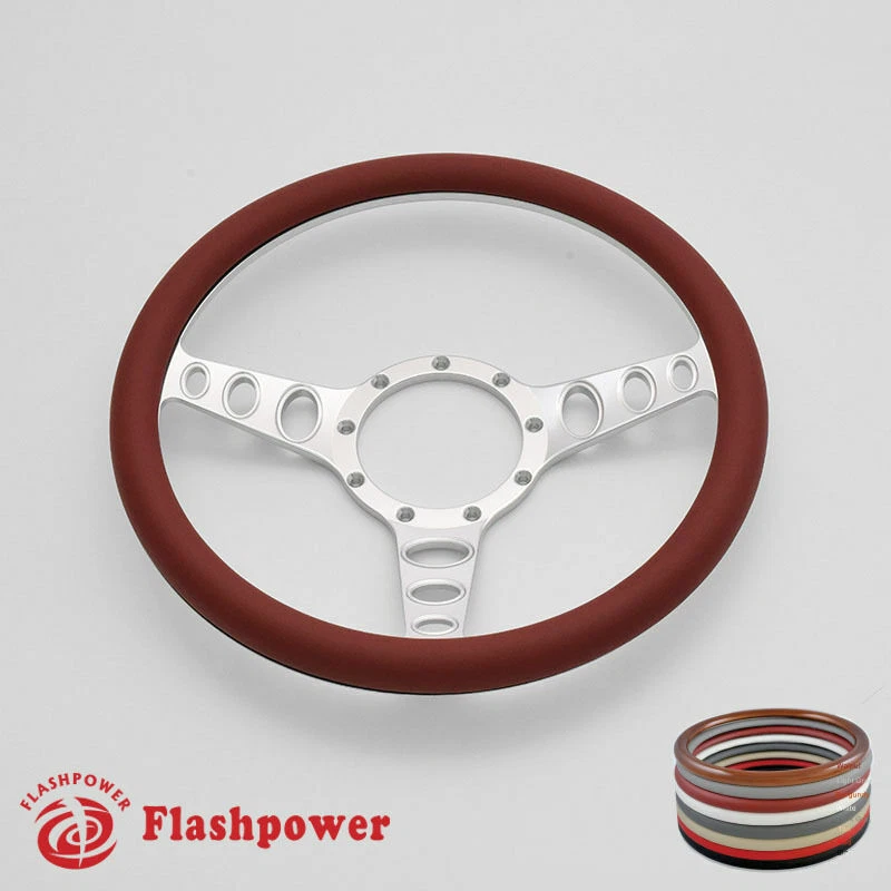 Volante Billet 14" Borgoña Medio Envolvente Chevrolet Monte Carlo Camaro con Cuerno Foto 2 de 4