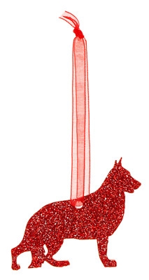 Deutscher Schäferhund Style A Glitzer Weihnachtsdeko - 11 Farben zur Auswahl.