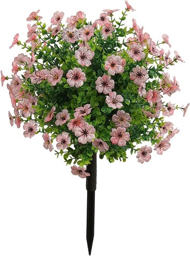 Artificial Boxwood Topiary Ball Trees with Red Flowers for Outdoor with Ground