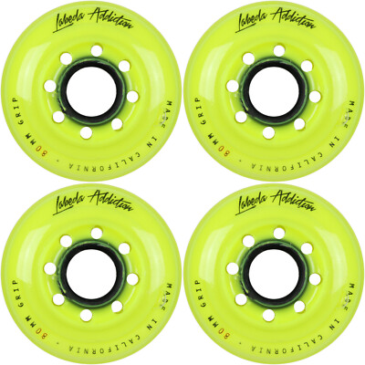 Labeda Inline Roller Hockey Skate Wheels Addiction Yellow 80mm SET OF 4