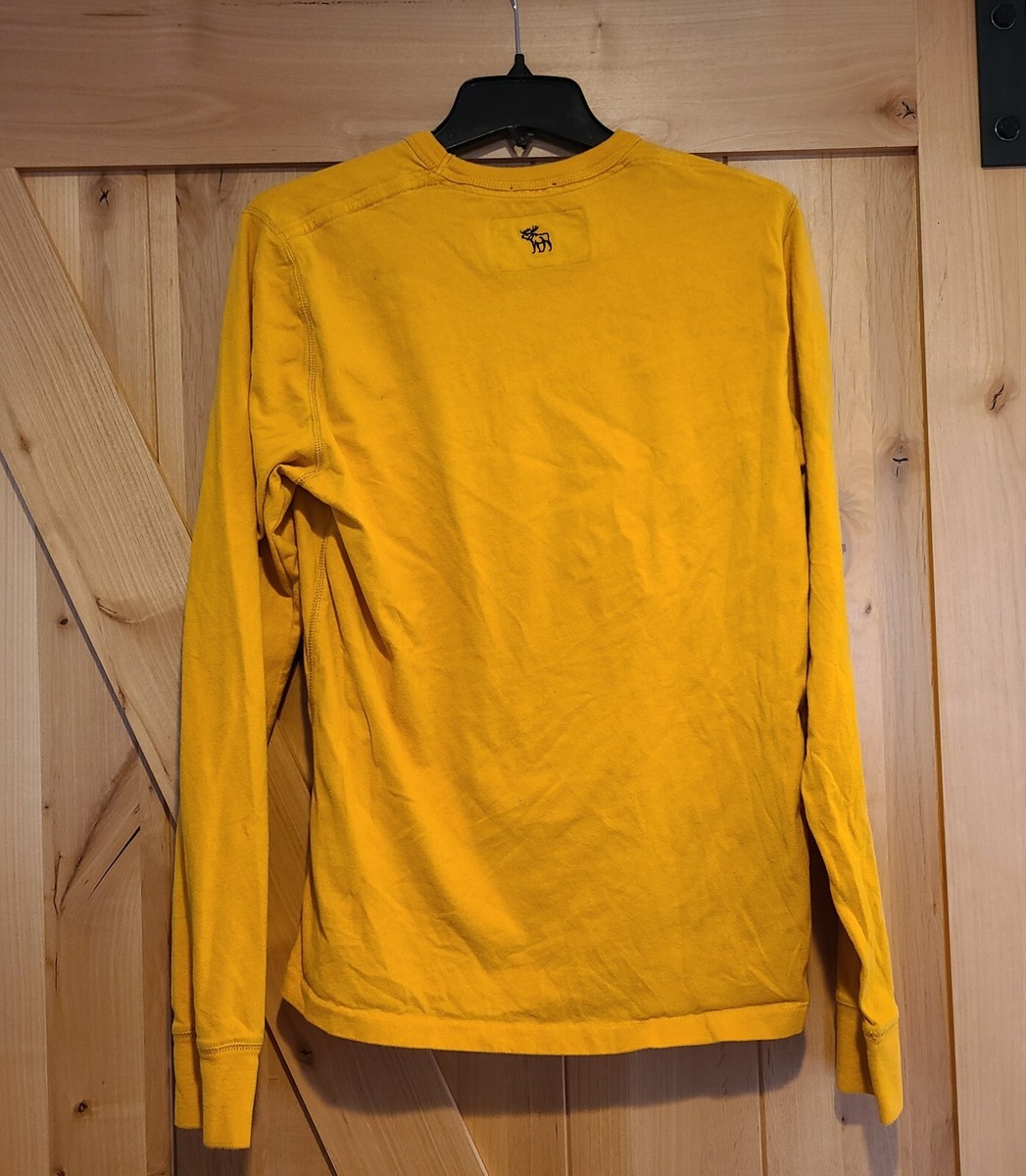 Abercrombie & Fitch Muscle Long Sleeve Shirt Patch Letter Mens M