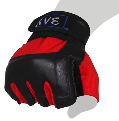 BAY  ORBIT PRO LEDER Trainingshandschuhe Boxhandschuhe Handschutz schwarz rot 