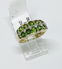 14K Yellow Gold Natural Tsavorite Garnet  Diamond Ring Size 6 MSRP 1,875