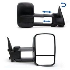 Pair Tow Mirrors For 1999-06 Silverado Sierra 1500 2500 Manual Adjustment Black
