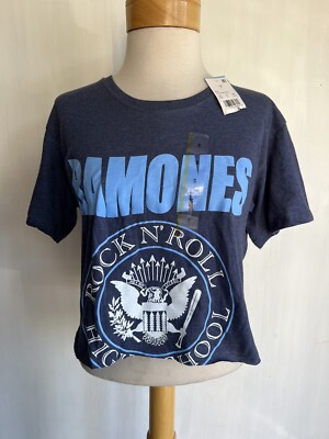 RAMONES (2022) Official NWT Women's Rock N' Roll Punk Crop Top T-Shirt Sz Small