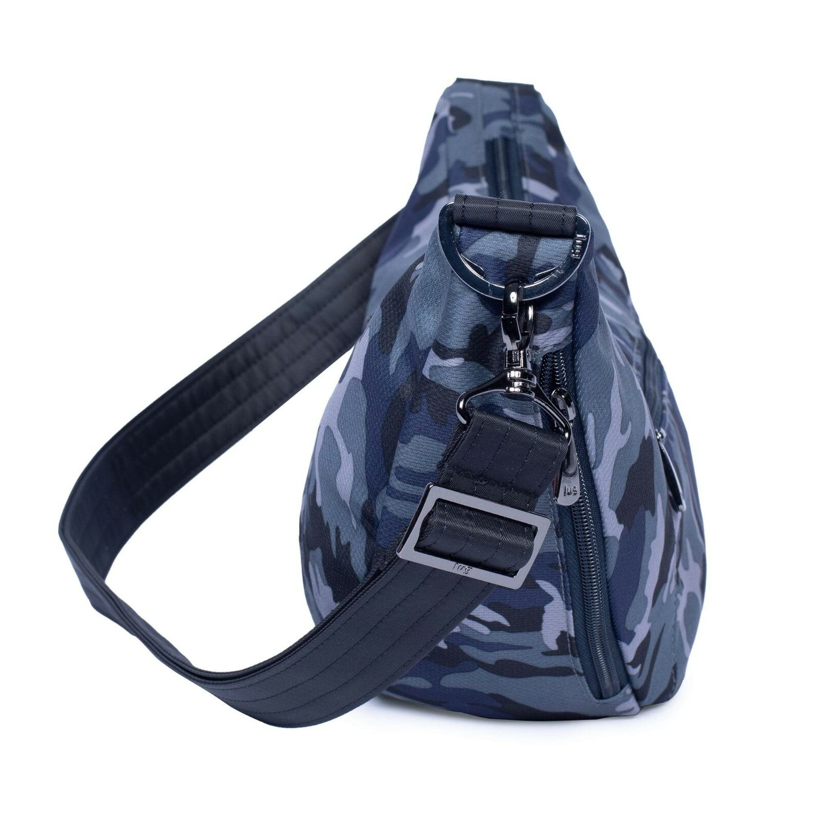 New Lug Travel BOOMERANG Sling Crossbody Bag Convertible CAMO NAVY Blue