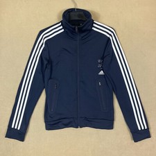 Adidas Climawarm Full Zip Womens L Athletic Jacket Dark Blue Zipper Pockets