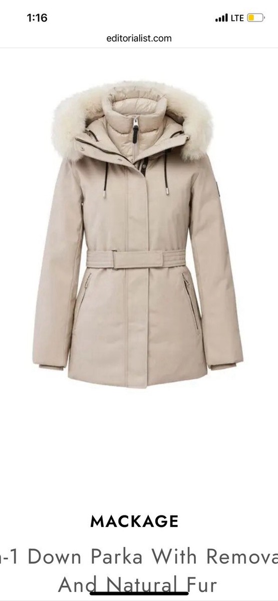 Mackage jeni 2 in 1 down parka with removable bib and