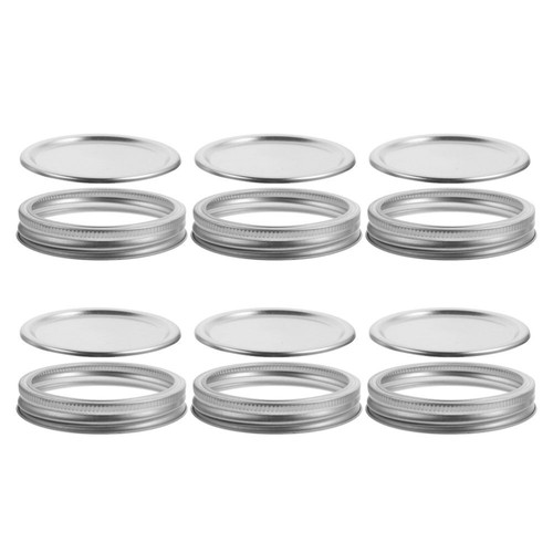 6 Set Tinplate Cover Food Storage Preserving Lids Canning Jar for