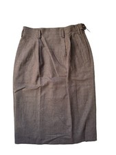 Vintage RALPH LAUREN Womens Brown Wool Tweed Pencil Skirt USA 1980s  Size 10