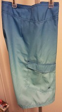 Mossimo Blue Swim Board Shorts Size 28 Waist Unlined Cargo Pocket Swimwear