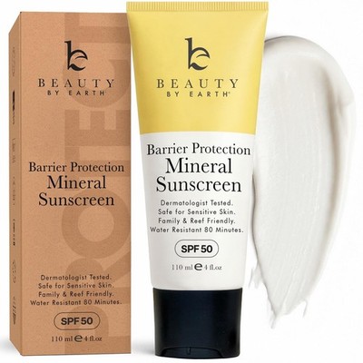 Mineral Sunscreen for Body SPF 50   Reef Friendly Broad Spectrum Zinc Oxide
