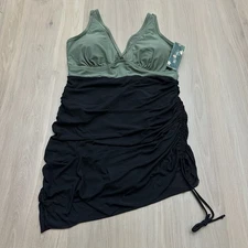 Blooming Jelly One Piece Swimsuit Swimdress XL Tummy Control Slimming Mesh NEW