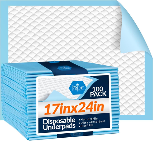 Almohadillas desechables Medpride 17"" X 24"" (100 unidades) almohadillas para incontinencia, cubierta de cama - Imagen 10 de 12