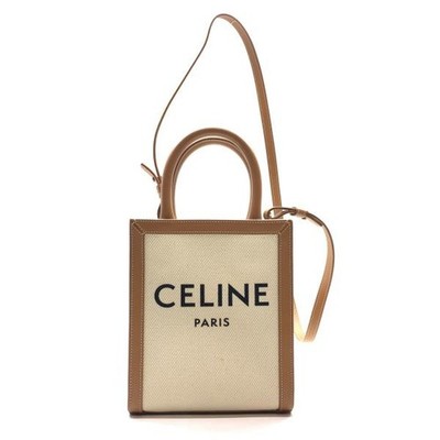 Celine Mini Vertical Cabas Handbag Color Beige Brown Width 6.69 inches Women 99