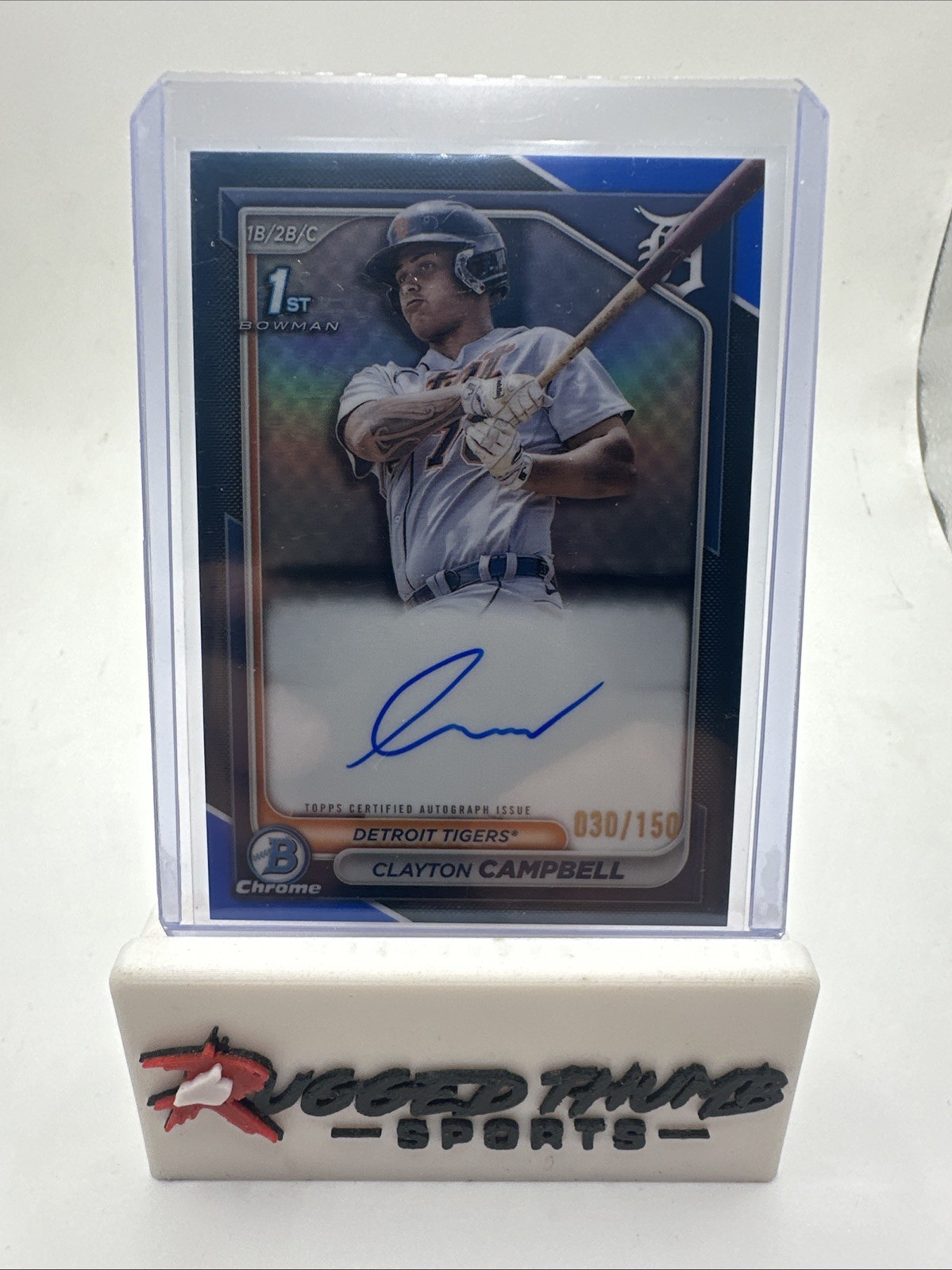 /150 Clayton Campbell 1st AUTO 2024 Bowman Chrome #CPA-CCA TRUE BLUE REFRACTOR