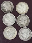 1952 1952 D silver roosevelt Dimes Lot Of 6 Coins
