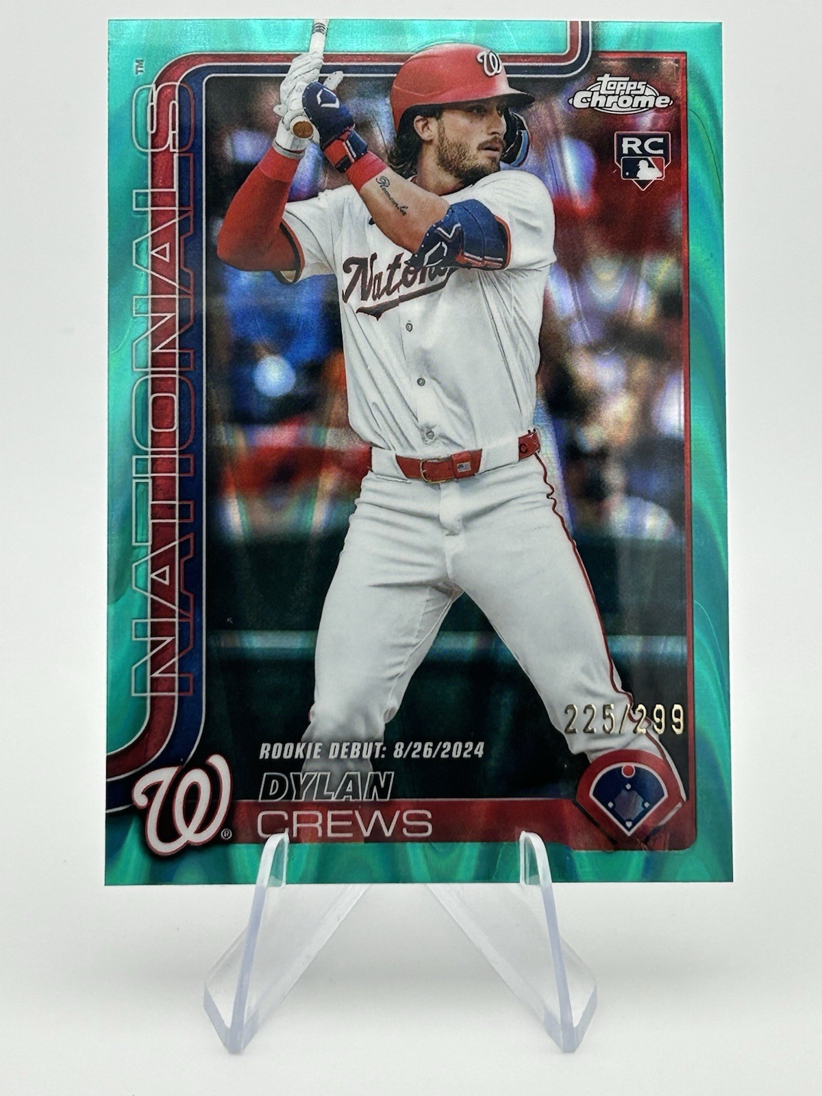 2025 Topps Chrome Update 🔥Dylan Crews🔥 #USC190 Teal Raywave Refractor /299 RC