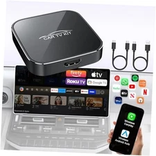 Car TV Mate Pro with Wireless CarPlay and Android Auto Adapter,Upgrade Black