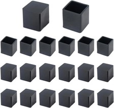 20Pcs 3/4 Inch 19mm Square Rubber Chair Leg Tips Caps, Chair Table Leg Cover