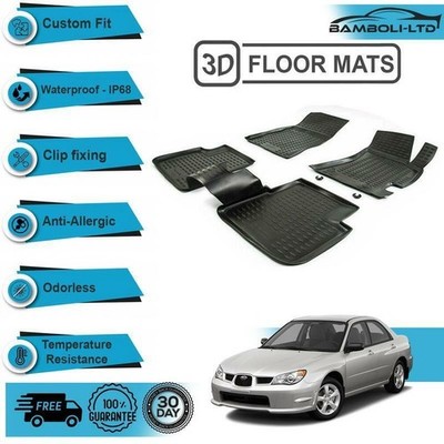 TAILORED ALLWEATHER THERMO FLOOR MAT 4 PCS 3D DESIGN For SUBARU IMPREZA 2007>UP